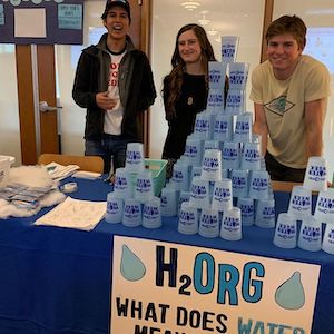Students meeting with H2Org