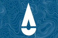 Four Corners Water Center icon with blue topo background